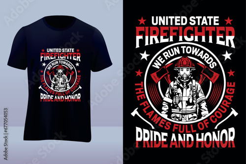 Firefighter vector tshirt design