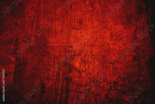 Red grunge wall texture. Red and black horror background.