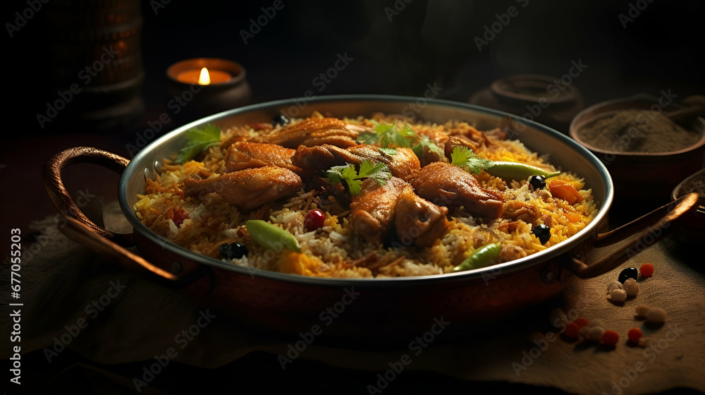 basmati Biriyani, fried rice on plate