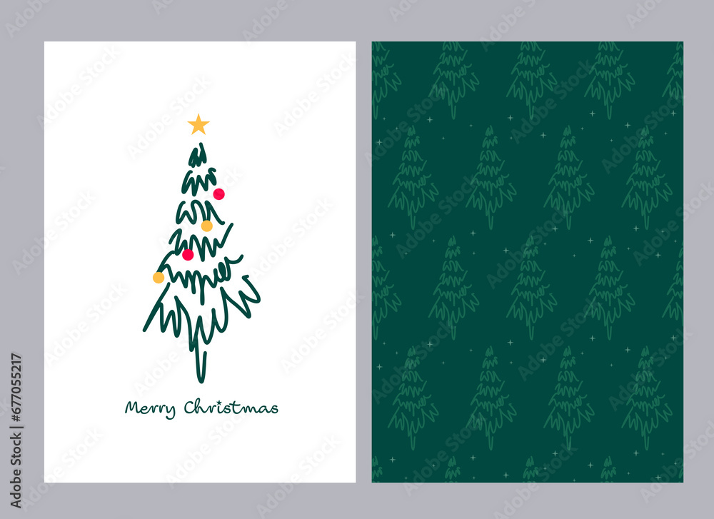 Merry Christmas Corporate Holiday cards and invitations design. Abstract Christmas tree, modern universal artistic templates. Vector illustration.