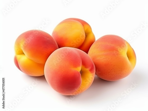 peaches on a white background