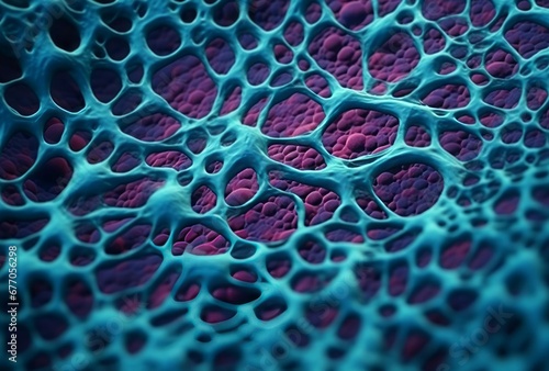 Cellular structure closeup. Natural texture vascular pattern slide. Generate Ai photo