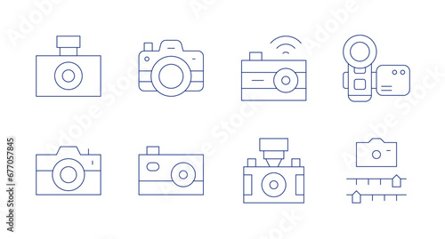 Camera icons. Editable stroke. Containing camera, photo camera, digital camera.