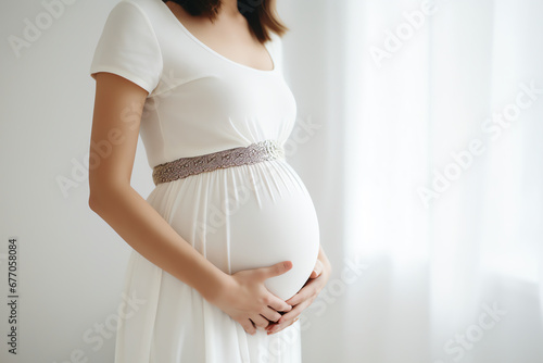 pregnant woman at home, AI generated