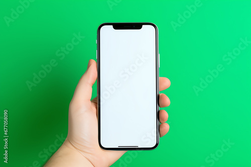 smartphone on green background, AI generated