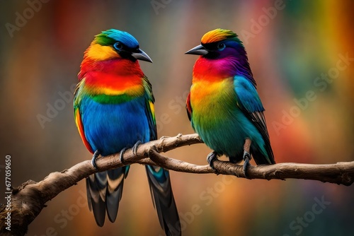 two birds on a branch © Naz