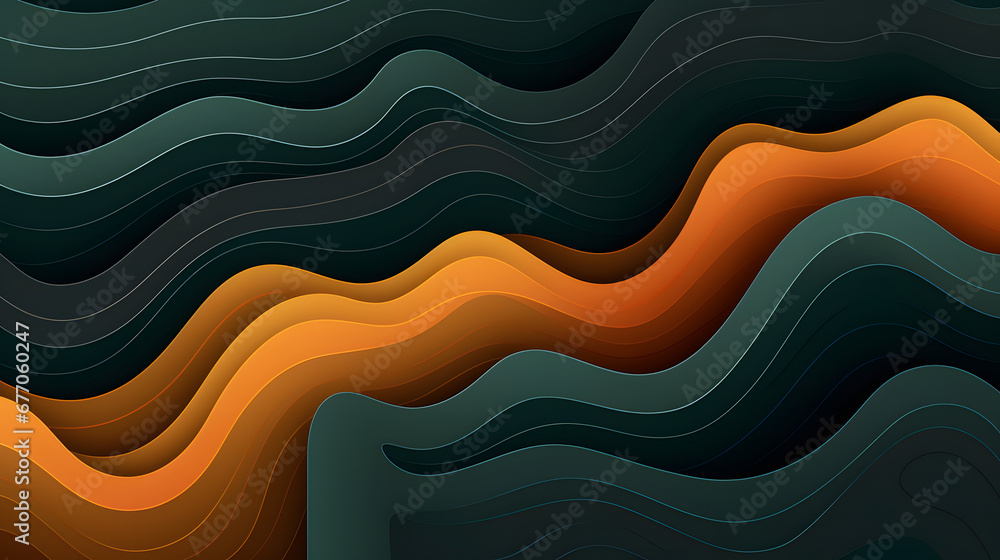 abstract background with orange and black waves abstract background with orange and black waves