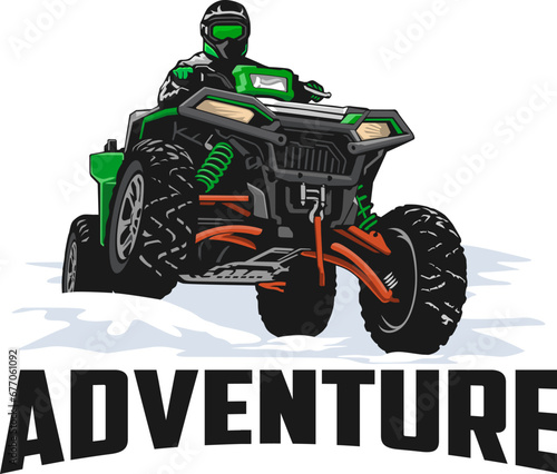 atv motorcycle illustration design logo vector