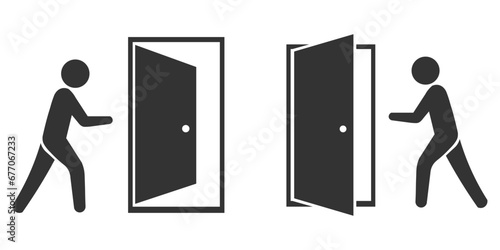 Exit door sign icon. Doorway icon vector ilustration.