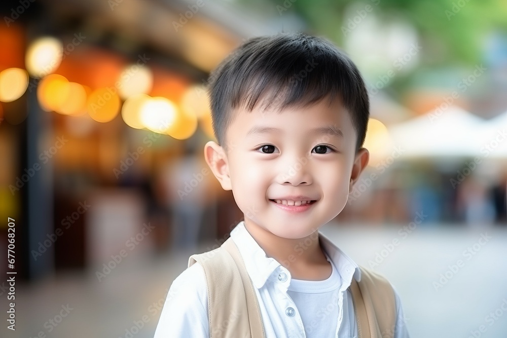 a little asian boy is smiling at the camera a little asian boy is smiling at the camera