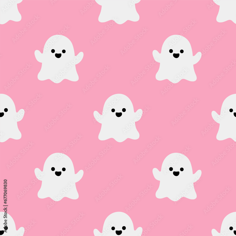 Cartoon ghost vector seamless pattern background. Cartoon ghost vector seamless pattern background.