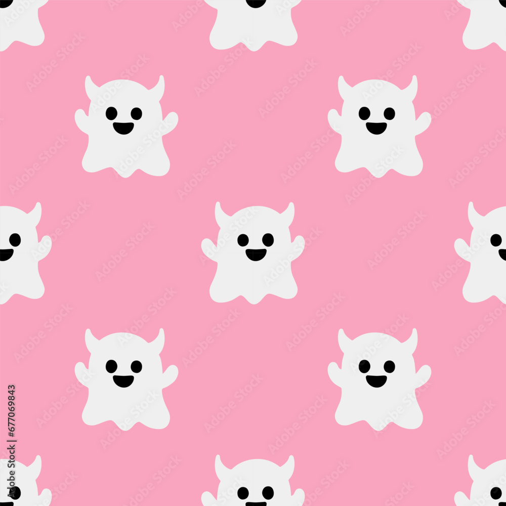 Cartoon ghost vector seamless pattern background. Cartoon ghost vector seamless pattern background.
