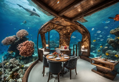 Fototapeta Naklejka Na Ścianę i Meble -  Coral Carousel: Maldives' Underwater Extravaganza.