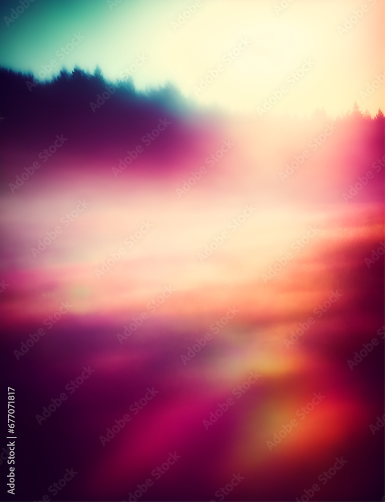 This image shows a foggy field in the morning. The sun is shining through the fog, creating a blurred effect. This image shows a foggy field in the morning. The sun is shining through the fog, creating a blurred effect.