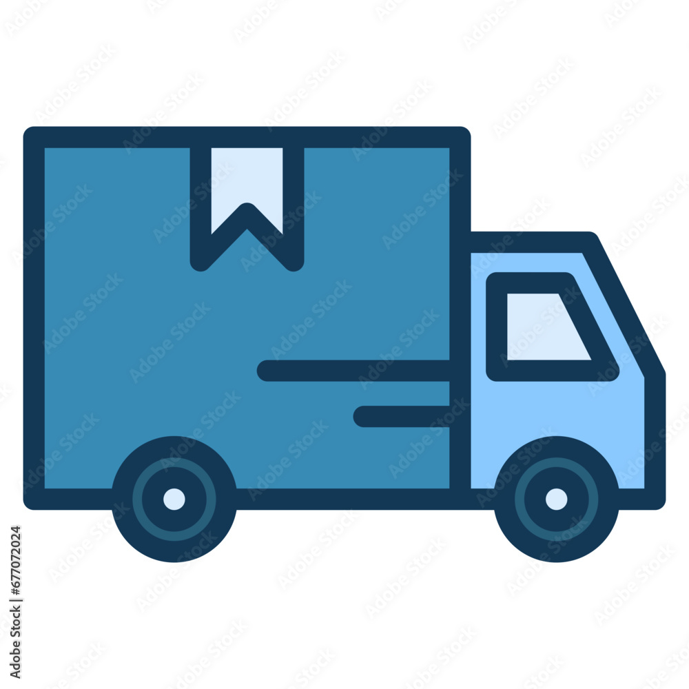 Shipping Blue Icon. Included in Delivery Pack Icon.