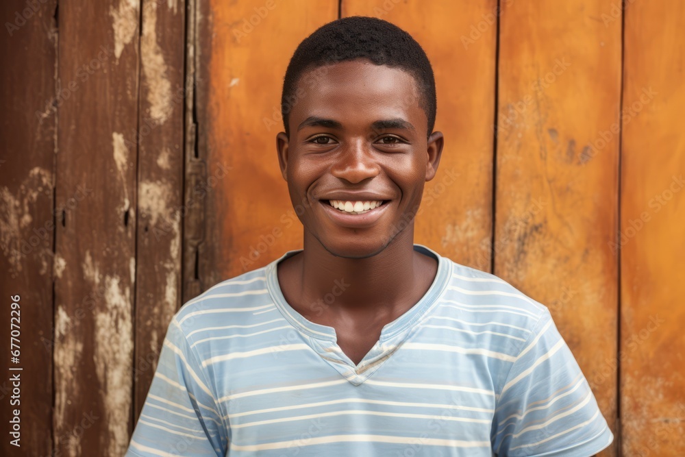 Obraz premium An african young man smile at camera