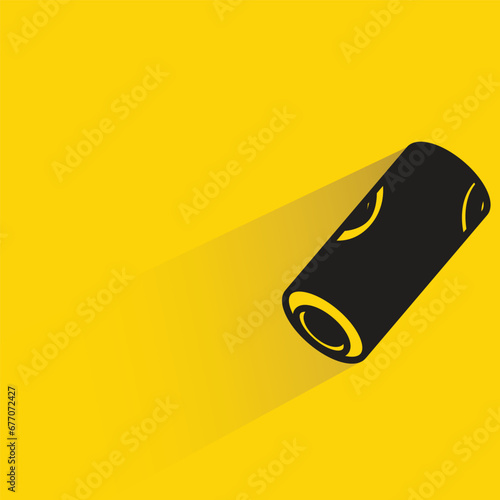 timber with shadow on yellow background