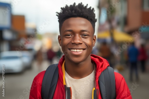 An african young man smile at camera