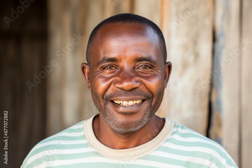 An african man middle-age smile at camera