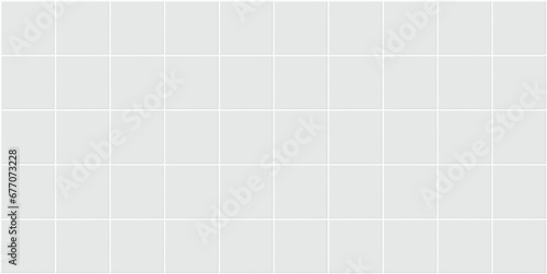 Seamless texture pattern of white tile floor or wall. Look new clean surface in top view for background. Decorative finishing material in bathroom, kitchen or laundry room. Vector illustration design.