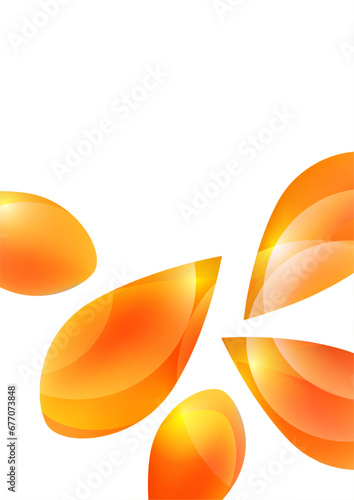 Many transparent isolated petals on a white background. Vector