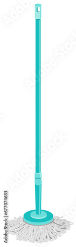 Balais à frange rotatif, bleu pour seau essoreur.