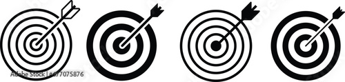 Set of Archery Target. Goal. Target icon. Target, call, goal icon. Vector.