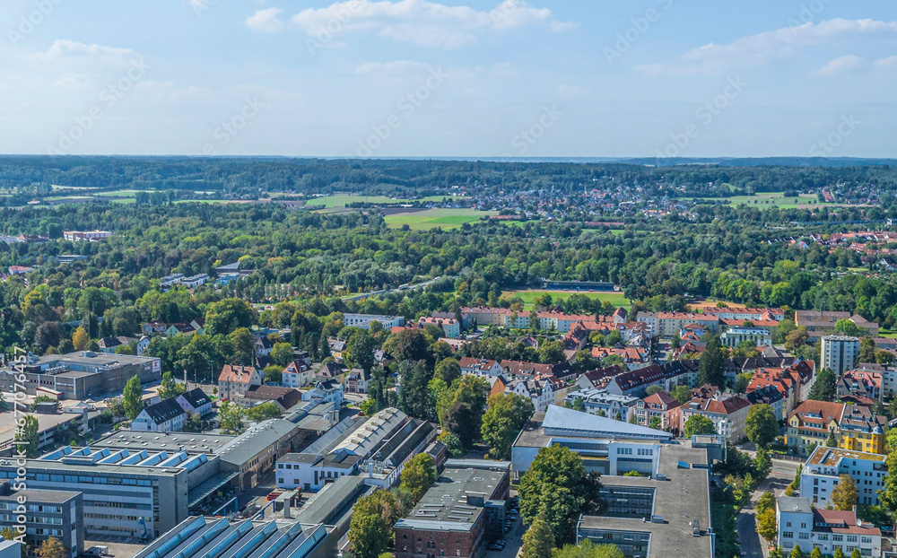 Augsburg im Luftbild, Ausblick über das Wertachtal zu den Westlichen Wäldern