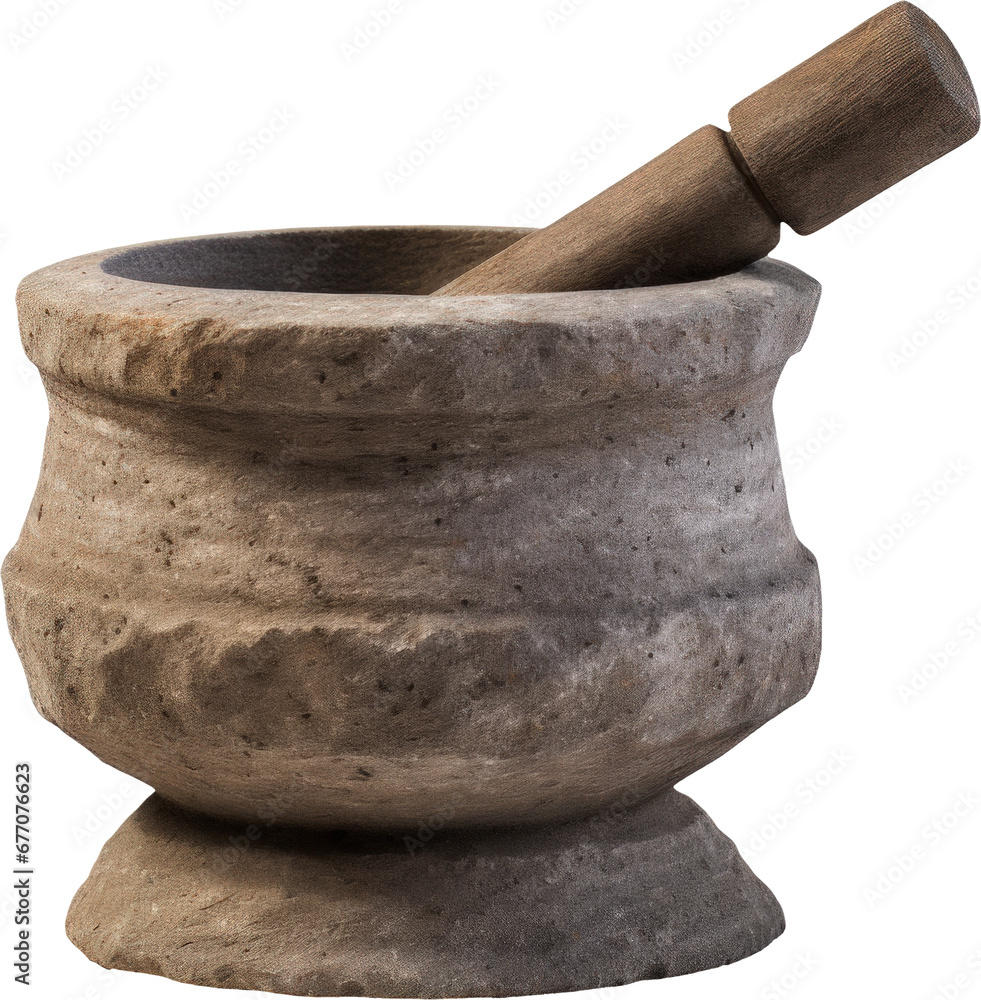 Mortar and pestle grinder transparent background PNG clipart Stock