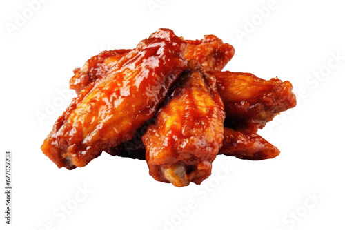 wings chicken fried korean style on transparent background.