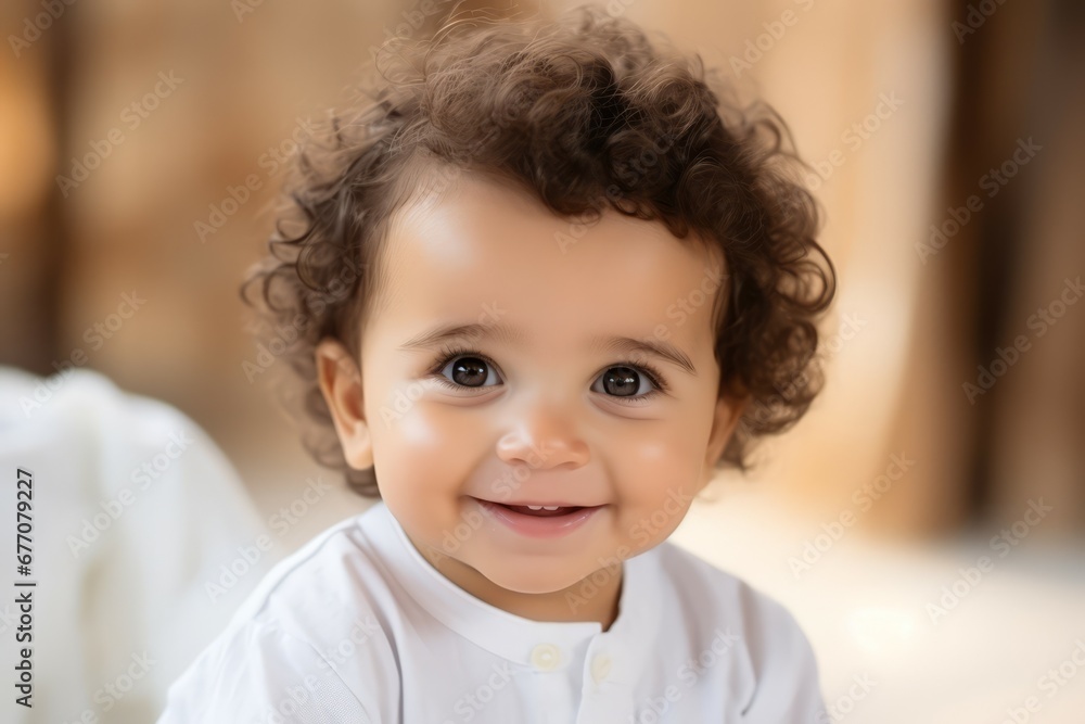 close up of a arab baby smile at camera close up of a arab baby smile at camera