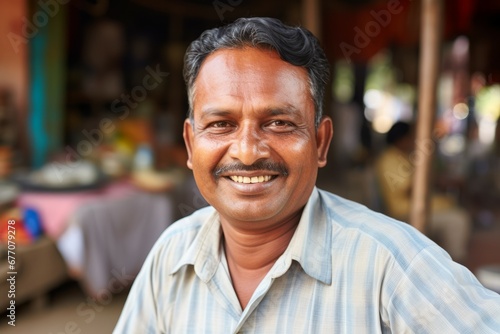 An india man middle-age smile at camera