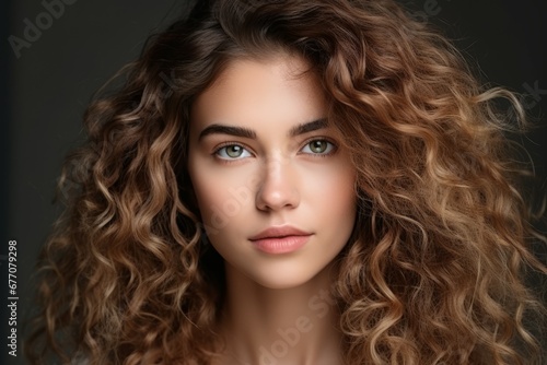 close up Woman with dry frizzy and thirsty natural curly hair