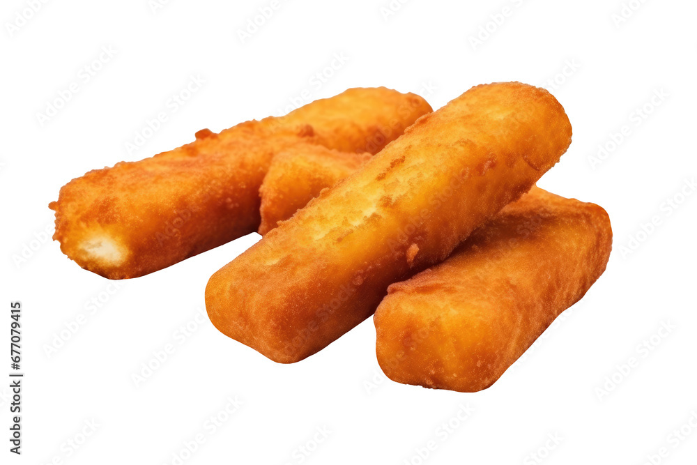 Fish sticks fried on transparent background. Fish sticks fried on transparent background.