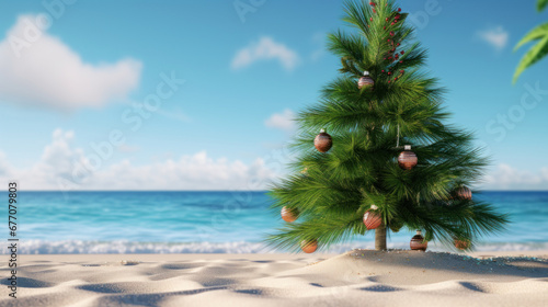 Wallpaper Mural Christmas tree on the beach Torontodigital.ca