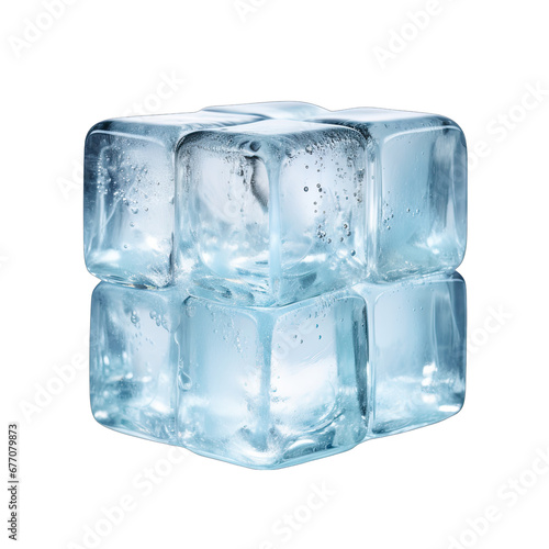 Single Ice Cube Isolated on Transparent or White Background, PNG