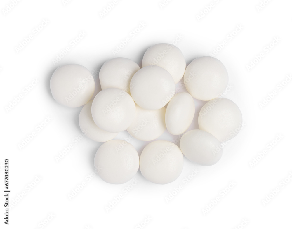 Many tasty bubble gums isolated on white, top view Many tasty bubble gums isolated on white, top view