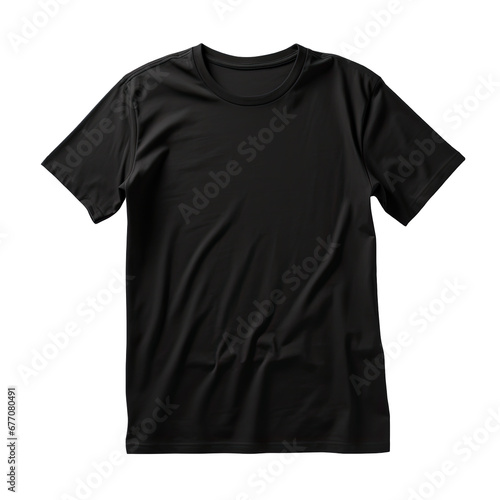 Black T-shirt for Mockup Isolated on Transparent or White Background, PNG