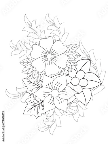 Flower mandala illustration. Oriental pattern, vintage decorative elements Easy mandala kaleidoscope pattern on white background Adult coloring page