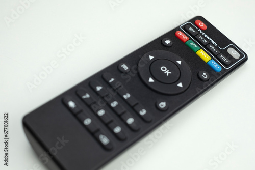 Remote control detail on white background