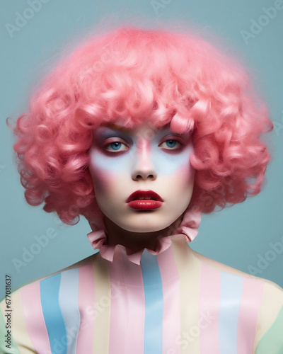 Woman person model styling beauty face young portrait attractive female pink hair caucasian fashionable