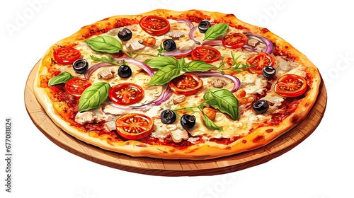 Pizza vibrant toppings AI generative 