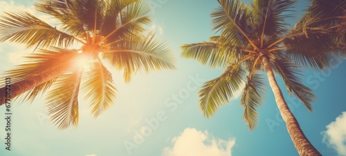 vintage style tropical beach and summer background