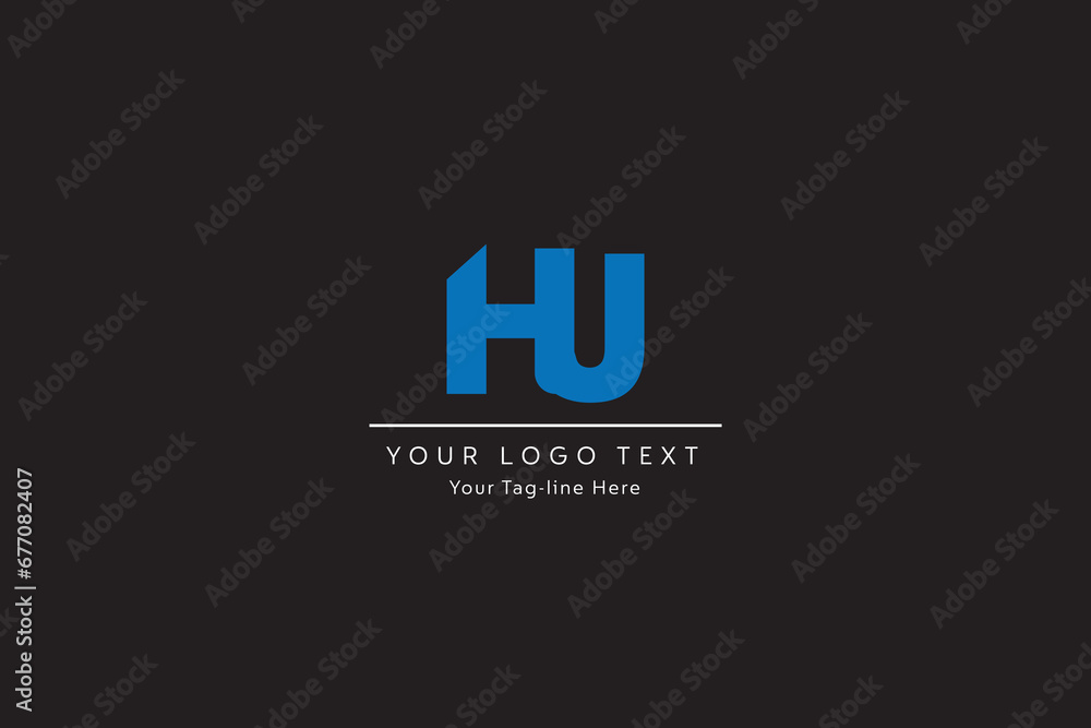 UH, HU, U, H abstract letters logo monogram UH, HU, U, H abstract letters logo monogram