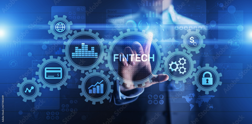 Fintech Financial technology Cryptocurrency investment and digital money. Business concept on virtual screen. Fintech Financial technology Cryptocurrency investment and digital money. Business concept on virtual screen.