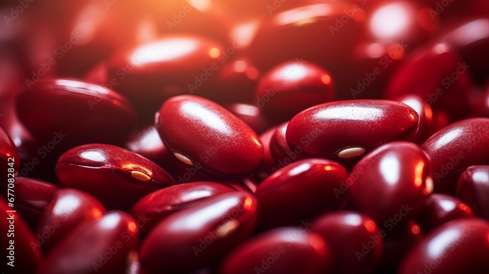 Texture That Speaks of Quality. Dark Red Speckled Kidney Beans Up Close Texture That Speaks of Quality. Dark Red Speckled Kidney Beans Up Close