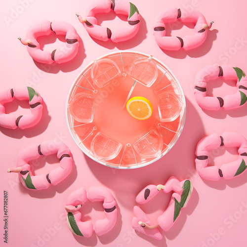 Summer creative pattern with coctail