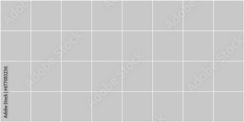 Seamless texture pattern of white tile floor or wall. Look new clean surface in top view for background. Decorative finishing material in bathroom, kitchen or laundry room. Vector illustration design. photo