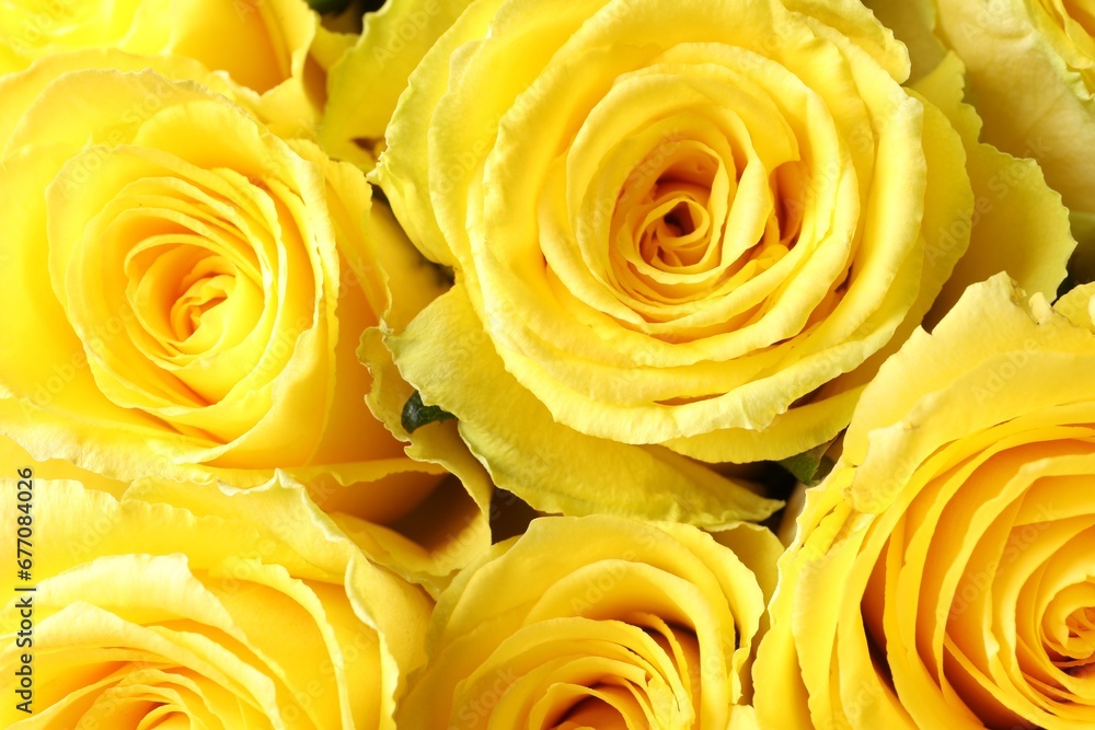 Beautiful bouquet of yellow roses as background, top view Beautiful bouquet of yellow roses as background, top view