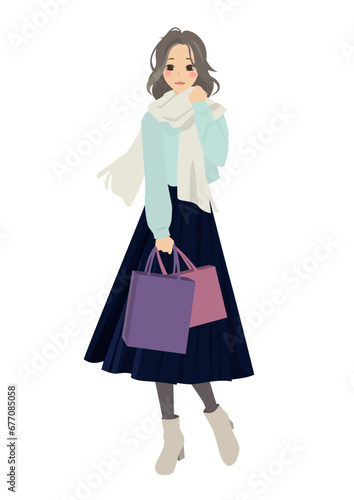 girl with shopping bags